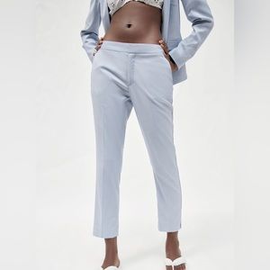 Zara basic cigarette pants light blue